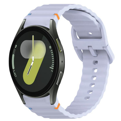 Bracelet de montre en silicone à dégagement rapide avec coutures à grain ondulé, For Samsung Galaxy Watch FE 40mm, For Samsung Galaxy Watch 7 44mm, For Samsung Galaxy Watch 7 40mm, For Samsung Galaxy Watch 6 Classic 47mm, For Samsung Galaxy Watch 6 44mm