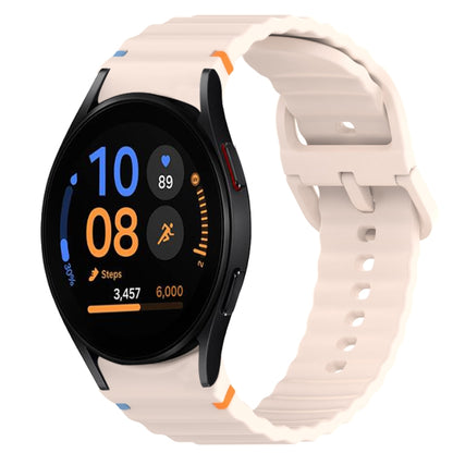Bracelet de montre en silicone à dégagement rapide avec coutures à grain ondulé, For Samsung Galaxy Watch FE 40mm, For Samsung Galaxy Watch 7 44mm, For Samsung Galaxy Watch 7 40mm, For Samsung Galaxy Watch 6 Classic 47mm, For Samsung Galaxy Watch 6 44mm