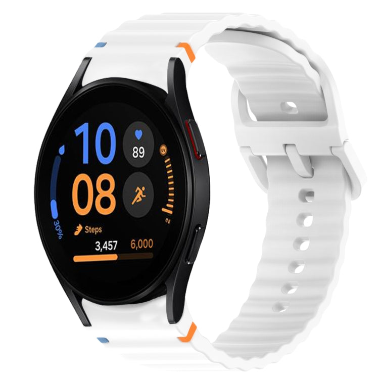 Bracelet de montre en silicone à dégagement rapide avec coutures à grain ondulé, For Samsung Galaxy Watch FE 40mm, For Samsung Galaxy Watch 7 44mm, For Samsung Galaxy Watch 7 40mm, For Samsung Galaxy Watch 6 Classic 47mm, For Samsung Galaxy Watch 6 44mm