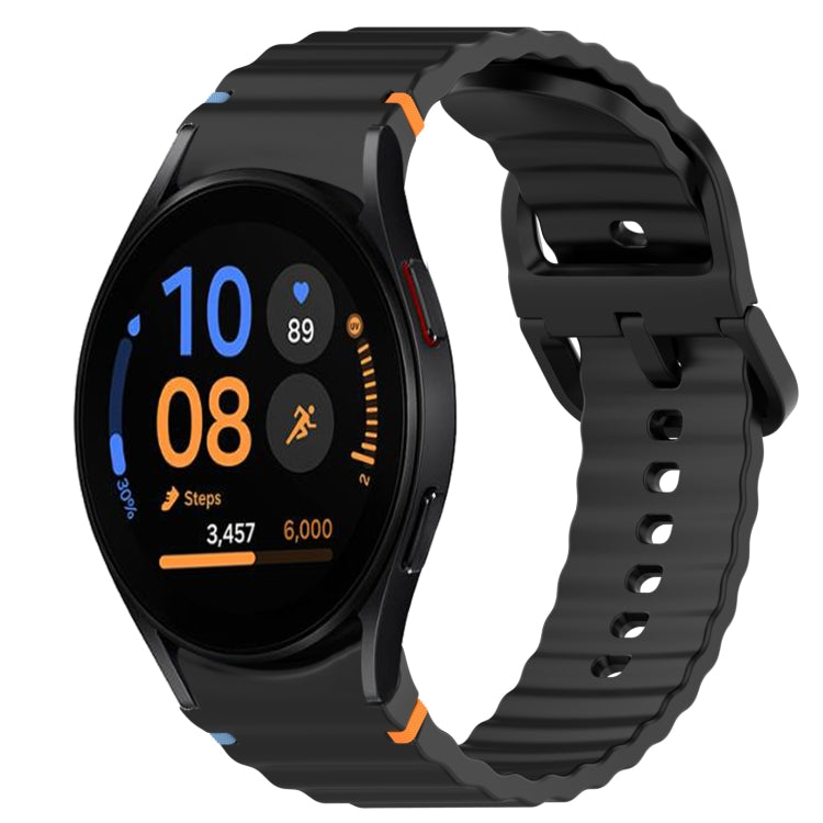 Bracelet de montre en silicone à dégagement rapide avec coutures à grain ondulé, For Samsung Galaxy Watch FE 40mm, For Samsung Galaxy Watch 7 44mm, For Samsung Galaxy Watch 7 40mm, For Samsung Galaxy Watch 6 Classic 47mm, For Samsung Galaxy Watch 6 44mm