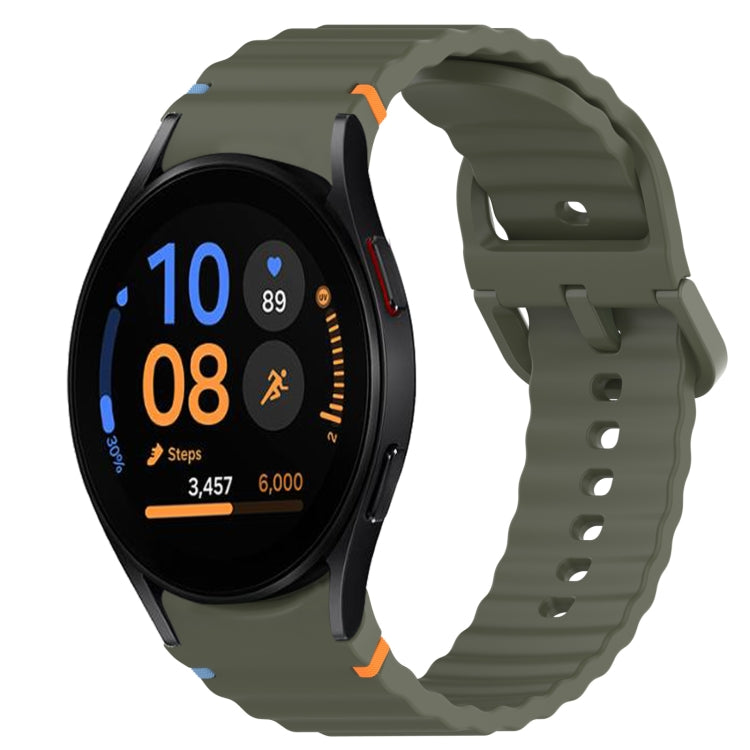 Bracelet de montre en silicone à dégagement rapide avec coutures à grain ondulé, For Samsung Galaxy Watch FE 40mm, For Samsung Galaxy Watch 7 44mm, For Samsung Galaxy Watch 7 40mm, For Samsung Galaxy Watch 6 Classic 47mm, For Samsung Galaxy Watch 6 44mm