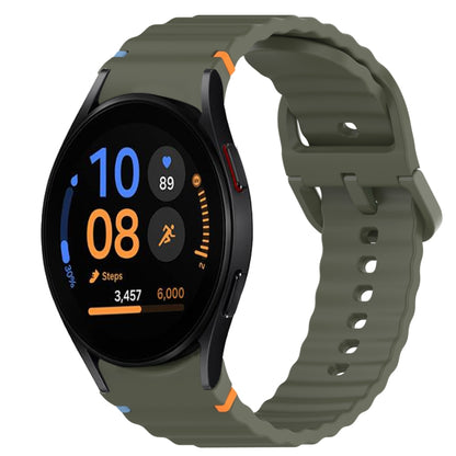 Bracelet de montre en silicone à dégagement rapide avec coutures à grain ondulé, For Samsung Galaxy Watch FE 40mm, For Samsung Galaxy Watch 7 44mm, For Samsung Galaxy Watch 7 40mm, For Samsung Galaxy Watch 6 Classic 47mm, For Samsung Galaxy Watch 6 44mm