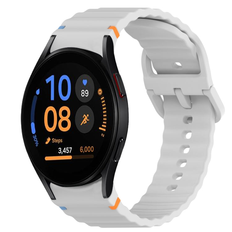 Bracelet de montre en silicone à dégagement rapide avec coutures à grain ondulé, For Samsung Galaxy Watch FE 40mm, For Samsung Galaxy Watch 7 44mm, For Samsung Galaxy Watch 7 40mm, For Samsung Galaxy Watch 6 Classic 47mm, For Samsung Galaxy Watch 6 44mm