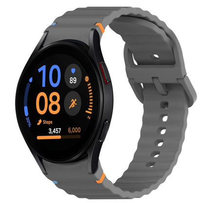 Bracelet de montre en silicone à dégagement rapide avec coutures à grain ondulé, For Samsung Galaxy Watch FE 40mm, For Samsung Galaxy Watch 7 44mm, For Samsung Galaxy Watch 7 40mm, For Samsung Galaxy Watch 6 Classic 47mm, For Samsung Galaxy Watch 6 44mm