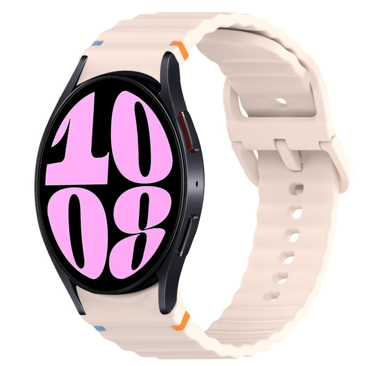 Bracelet de montre en silicone à dégagement rapide avec coutures à grain ondulé, For Samsung Galaxy Watch 6 40mm, For Samsung Galaxy Watch 6 Classic 43mm, For Samsung Galaxy Watch 5 Pro Golf Edition, For Samsung Galaxy Watch 5 Golf Edition             ...