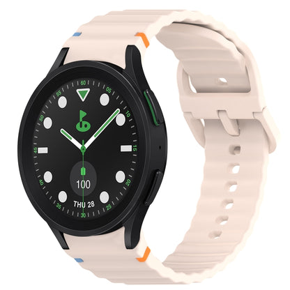 Bracelet de montre en silicone à dégagement rapide avec coutures à grain ondulé, For Samsung Galaxy Watch 6 40mm, For Samsung Galaxy Watch 6 Classic 43mm, For Samsung Galaxy Watch 5 Pro Golf Edition, For Samsung Galaxy Watch 5 Golf Edition             ...