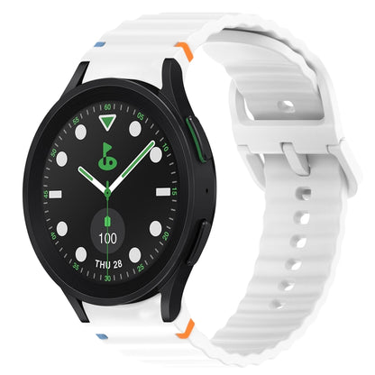 Bracelet de montre en silicone à dégagement rapide avec coutures à grain ondulé, For Samsung Galaxy Watch 6 40mm, For Samsung Galaxy Watch 6 Classic 43mm, For Samsung Galaxy Watch 5 Pro Golf Edition, For Samsung Galaxy Watch 5 Golf Edition             ...