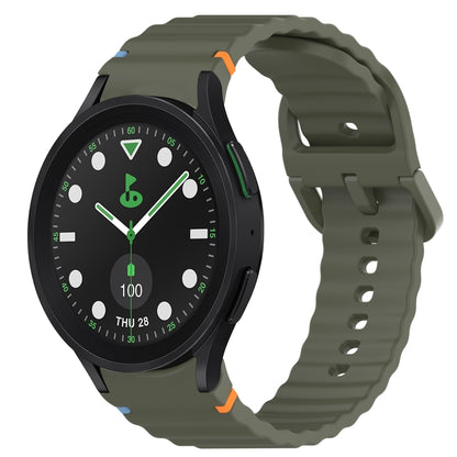 Bracelet de montre en silicone à dégagement rapide avec coutures à grain ondulé, For Samsung Galaxy Watch 6 40mm, For Samsung Galaxy Watch 6 Classic 43mm, For Samsung Galaxy Watch 5 Pro Golf Edition, For Samsung Galaxy Watch 5 Golf Edition             ...