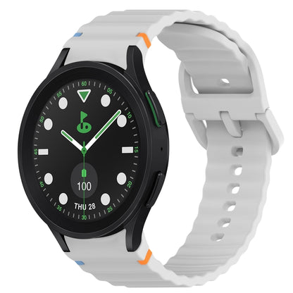 Bracelet de montre en silicone à dégagement rapide avec coutures à grain ondulé, For Samsung Galaxy Watch 6 40mm, For Samsung Galaxy Watch 6 Classic 43mm, For Samsung Galaxy Watch 5 Pro Golf Edition, For Samsung Galaxy Watch 5 Golf Edition             ...