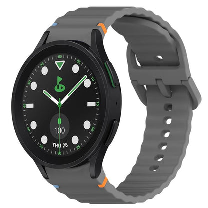 Bracelet de montre en silicone à dégagement rapide avec coutures à grain ondulé, For Samsung Galaxy Watch 6 40mm, For Samsung Galaxy Watch 6 Classic 43mm, For Samsung Galaxy Watch 5 Pro Golf Edition, For Samsung Galaxy Watch 5 Golf Edition             ...