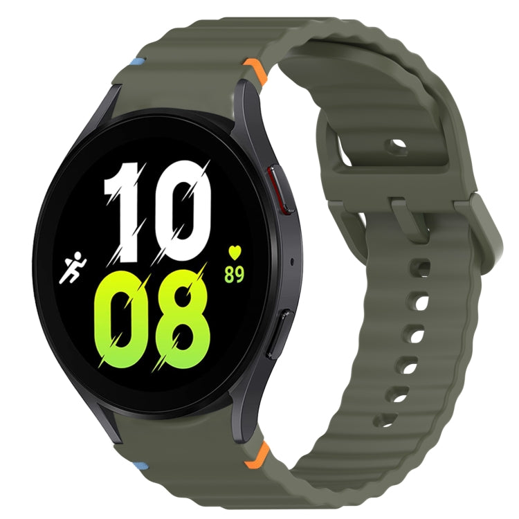 Bracelet de montre en silicone à dégagement rapide avec coutures à grain ondulé, For Samsung Galaxy Watch 6 40mm, For Samsung Galaxy Watch 6 Classic 43mm, For Samsung Galaxy Watch 5 Pro Golf Edition, For Samsung Galaxy Watch 5 Golf Edition             ...