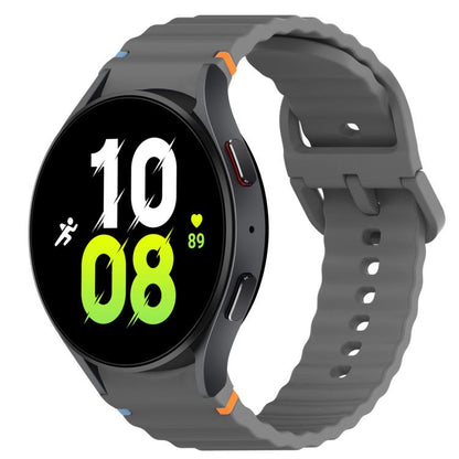 Bracelet de montre en silicone à dégagement rapide avec coutures à grain ondulé, For Samsung Galaxy Watch 6 40mm, For Samsung Galaxy Watch 6 Classic 43mm, For Samsung Galaxy Watch 5 Pro Golf Edition, For Samsung Galaxy Watch 5 Golf Edition             ...