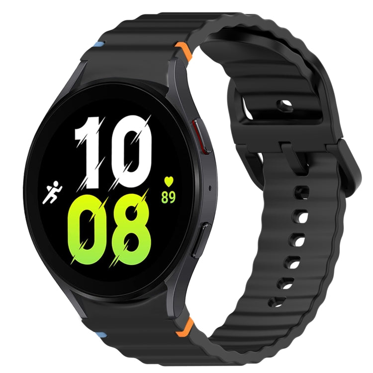 Bracelet de montre en silicone à dégagement rapide avec coutures à grain ondulé, For Samsung Galaxy Watch 5 Pro  45mm, For Samsung Galaxy Watch 5  40mm, For Samsung Galaxy Watch 4 44mm, For Samsung Galaxy Watch 4 40mm                                   ...