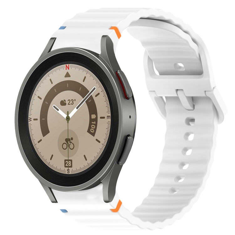 Bracelet de montre en silicone à dégagement rapide avec coutures à grain ondulé, For Samsung Galaxy Watch 5 Pro  45mm, For Samsung Galaxy Watch 5  40mm, For Samsung Galaxy Watch 4 44mm, For Samsung Galaxy Watch 4 40mm                                   ...