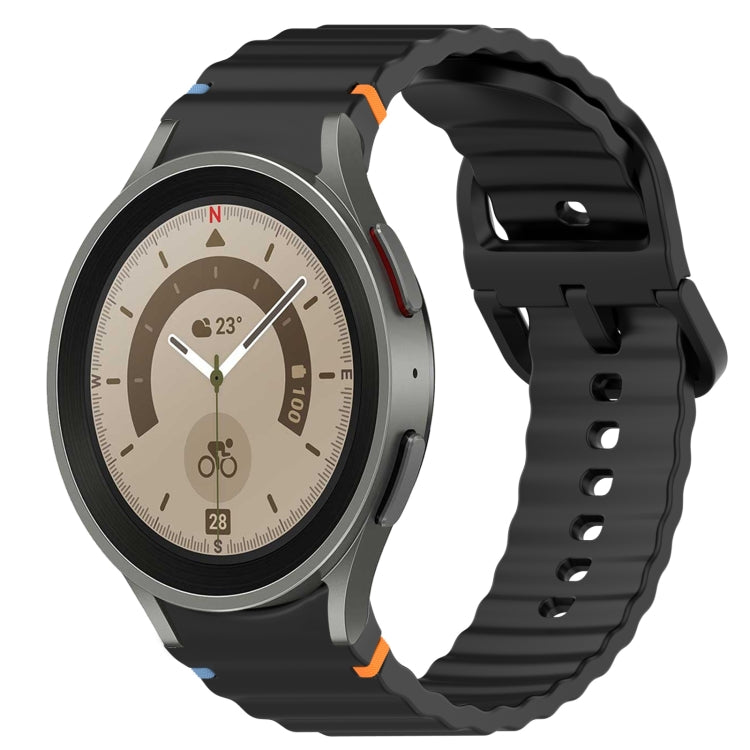 Bracelet de montre en silicone à dégagement rapide avec coutures à grain ondulé, For Samsung Galaxy Watch 5 Pro  45mm, For Samsung Galaxy Watch 5  40mm, For Samsung Galaxy Watch 4 44mm, For Samsung Galaxy Watch 4 40mm                                   ...