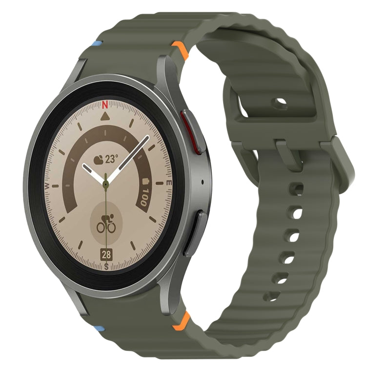 Bracelet de montre en silicone à dégagement rapide avec coutures à grain ondulé, For Samsung Galaxy Watch 5 Pro  45mm, For Samsung Galaxy Watch 5  40mm, For Samsung Galaxy Watch 4 44mm, For Samsung Galaxy Watch 4 40mm                                   ...