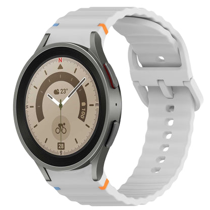 Bracelet de montre en silicone à dégagement rapide avec coutures à grain ondulé, For Samsung Galaxy Watch 5 Pro  45mm, For Samsung Galaxy Watch 5  40mm, For Samsung Galaxy Watch 4 44mm, For Samsung Galaxy Watch 4 40mm                                   ...