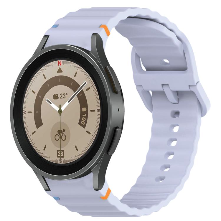 Bracelet de montre en silicone à dégagement rapide avec coutures à grain ondulé, For Samsung Galaxy Watch 5 Pro  45mm, For Samsung Galaxy Watch 5  40mm, For Samsung Galaxy Watch 4 44mm, For Samsung Galaxy Watch 4 40mm                                   ...