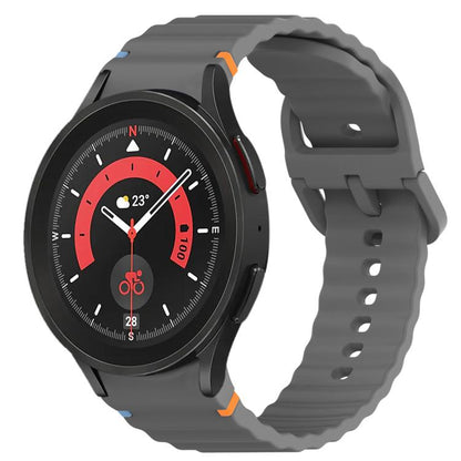 Bracelet de montre en silicone à dégagement rapide avec coutures à grain ondulé, For Samsung Galaxy Watch 5 Pro  45mm, For Samsung Galaxy Watch 5  40mm, For Samsung Galaxy Watch 4 44mm, For Samsung Galaxy Watch 4 40mm                                   ...