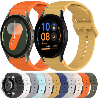 Bracelet de montre en silicone à dégagement rapide avec coutures à grain ondulé, For Samsung Galaxy Watch 6 40mm, For Samsung Galaxy Watch 6 Classic 43mm, For Samsung Galaxy Watch 5 Pro Golf Edition, For Samsung Galaxy Watch 5 Golf Edition             ...