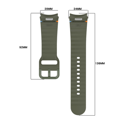 Bracelet de montre en silicone à dégagement rapide avec coutures à grain ondulé, For Samsung Galaxy Watch 6 40mm, For Samsung Galaxy Watch 6 Classic 43mm, For Samsung Galaxy Watch 5 Pro Golf Edition, For Samsung Galaxy Watch 5 Golf Edition             ...