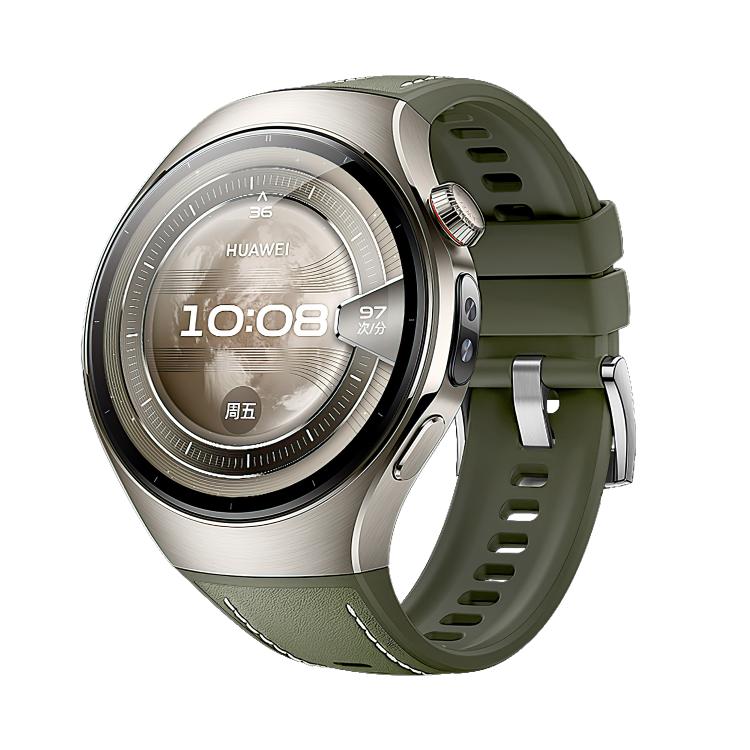 Bracelet de montre hybride en silicone et cuir, For Huawei Watch 5 42mm, For Huawei Watch 5 46mm