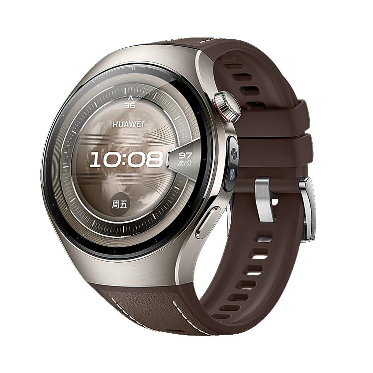 Bracelet de montre hybride en silicone et cuir, For Huawei Watch 5 42mm, For Huawei Watch 5 46mm