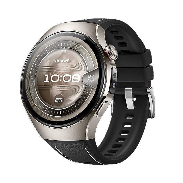 Bracelet de montre hybride en silicone et cuir, For Huawei Watch 5 42mm, For Huawei Watch 5 46mm