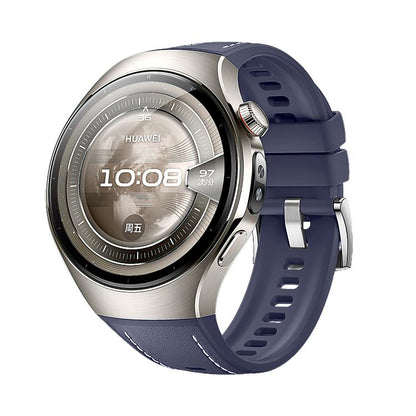 Bracelet de montre hybride en silicone et cuir, For Huawei Watch 5 42mm, For Huawei Watch 5 46mm