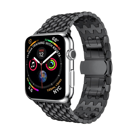 Bracelet de montre Dragon Grain en acier inoxydable massif pour Apple Watch Series 3 & 2 & 1 38mm