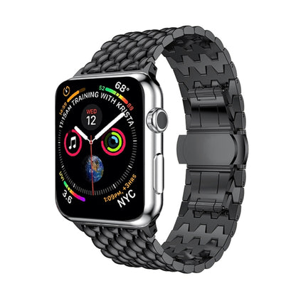 Bracelet de montre Dragon Grain en acier inoxydable massif pour Apple Watch Series 3 & 2 & 1 38mm