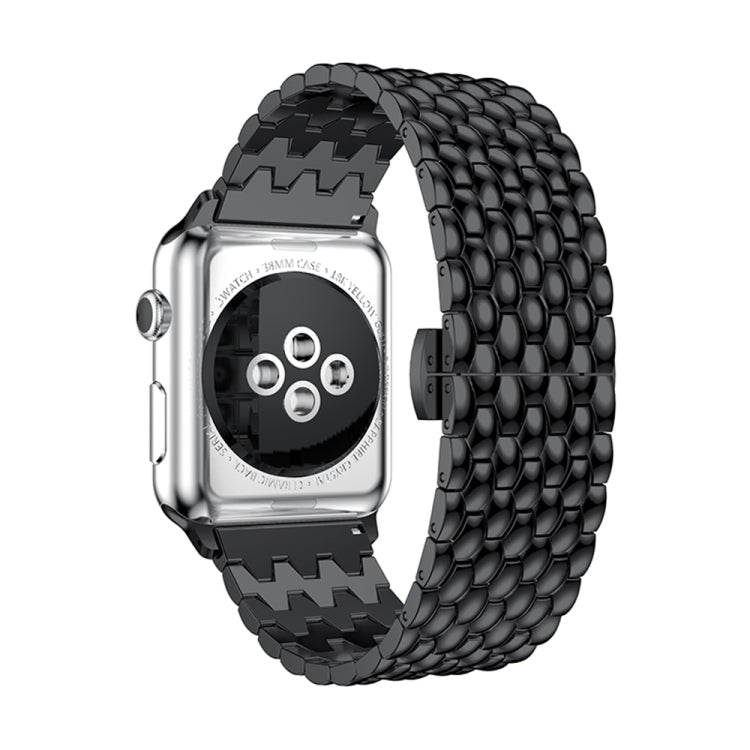 Bracelet de montre Dragon Grain en acier inoxydable massif pour Apple Watch Series 3 & 2 & 1 38mm
