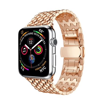 Bracelet de montre Dragon Grain en acier inoxydable massif pour Apple Watch Series 3 & 2 & 1 38mm