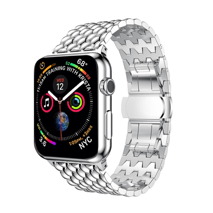 Bracelet de montre Dragon Grain en acier inoxydable massif pour Apple Watch Series 3 & 2 & 1 38mm