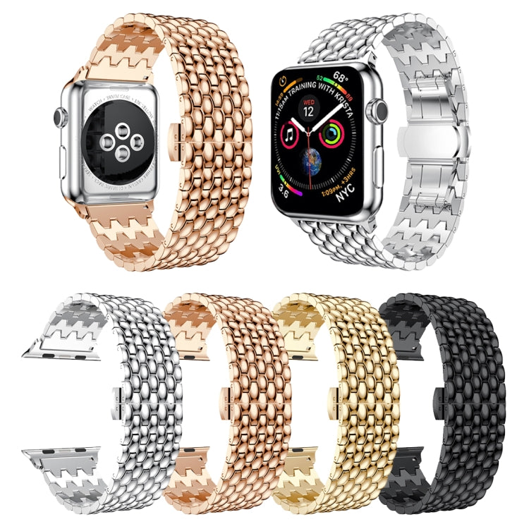 Bracelet de montre Dragon Grain en acier inoxydable massif pour Apple Watch Series 3 & 2 & 1 38mm