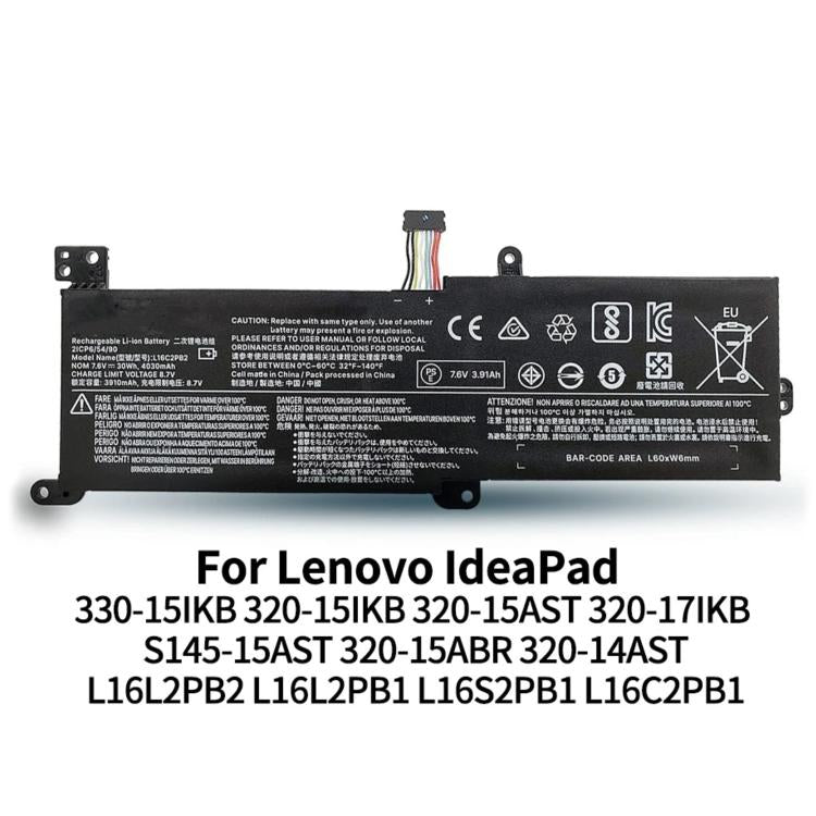 Batterie pour ordinateur portable Lenovo Xiaoxin Chao 5000 320-15ISK, L16C2PB2 7.6V 30Wh