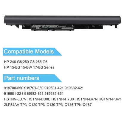 Batterie de remplacement 2200 mAh pour ordinateur portable HP 245 240 246 250 G6, JC04