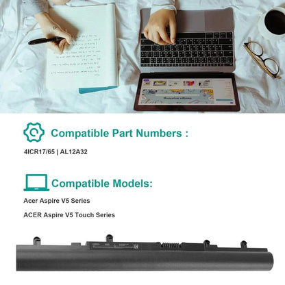Batterie pour ordinateur portable 2200 mAh compatible avec Acer Aspire V5-471G et V5-431/551, AL12A32
