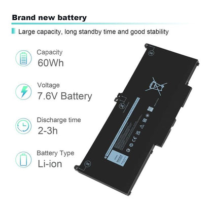 Batterie pour ordinateur portable Dell Latitude 5300, 5310, 7300 et 7400, capacité de 7600 mAh, MXV9V