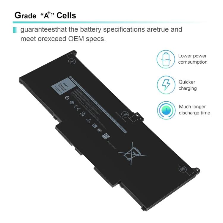 Batterie pour ordinateur portable Dell Latitude 5300, 5310, 7300 et 7400, capacité de 7600 mAh, MXV9V