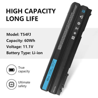 Batterie pour ordinateur portable 4400 mAh compatible avec les modèles Dell E5420, E6430, E6520 et E6530, T54FJ