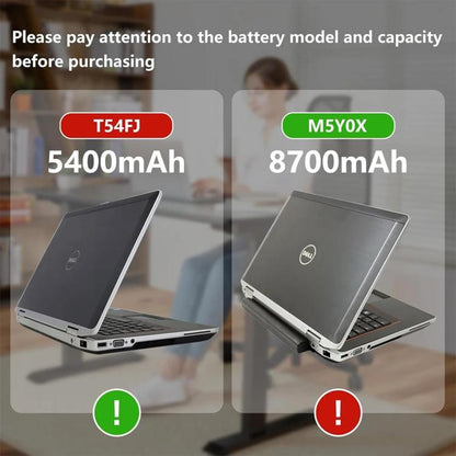 Batterie pour ordinateur portable 4400 mAh compatible avec les modèles Dell E5420, E6430, E6520 et E6530, T54FJ