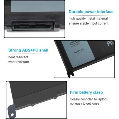 Batterie de remplacement 3600 mAh pour ordinateur portable Dell Inspiron 14 7460 et 15 7560, WDX0R