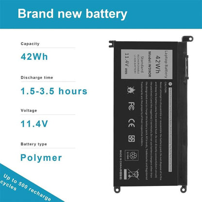 Batterie de remplacement 3600 mAh pour ordinateur portable Dell Inspiron 14 7460 et 15 7560, WDX0R
