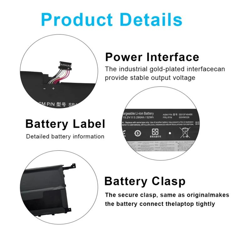Batterie de remplacement 3400 mAh pour ordinateur portable Lenovo ThinkPad X1 Carbon 4e génération (2016), 00HW028
