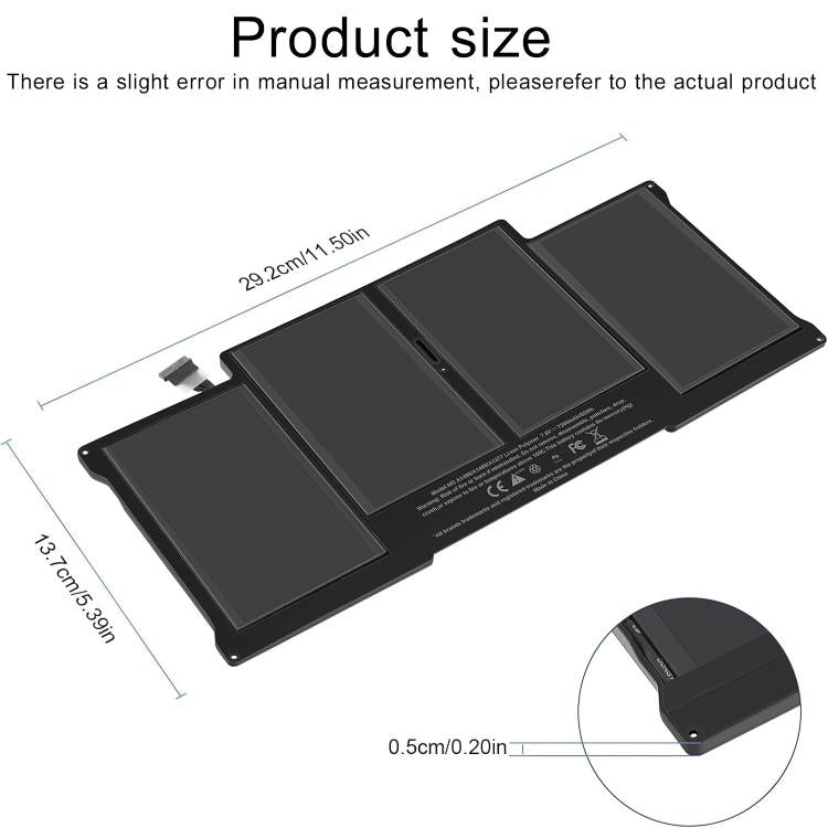 Batterie de remplacement pour ordinateur portable MacBook Air 13 pouces, 7000 mAh, A1496