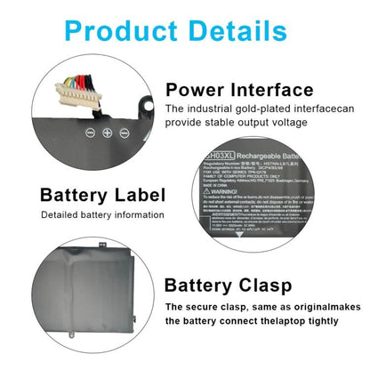 Batterie de remplacement 5020 mAh pour ordinateur portable HP Spectre x360 TPN-Q178, SH03XL