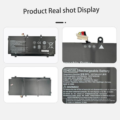 Batterie de remplacement 5020 mAh pour ordinateur portable HP Spectre x360 TPN-Q178, SH03XL