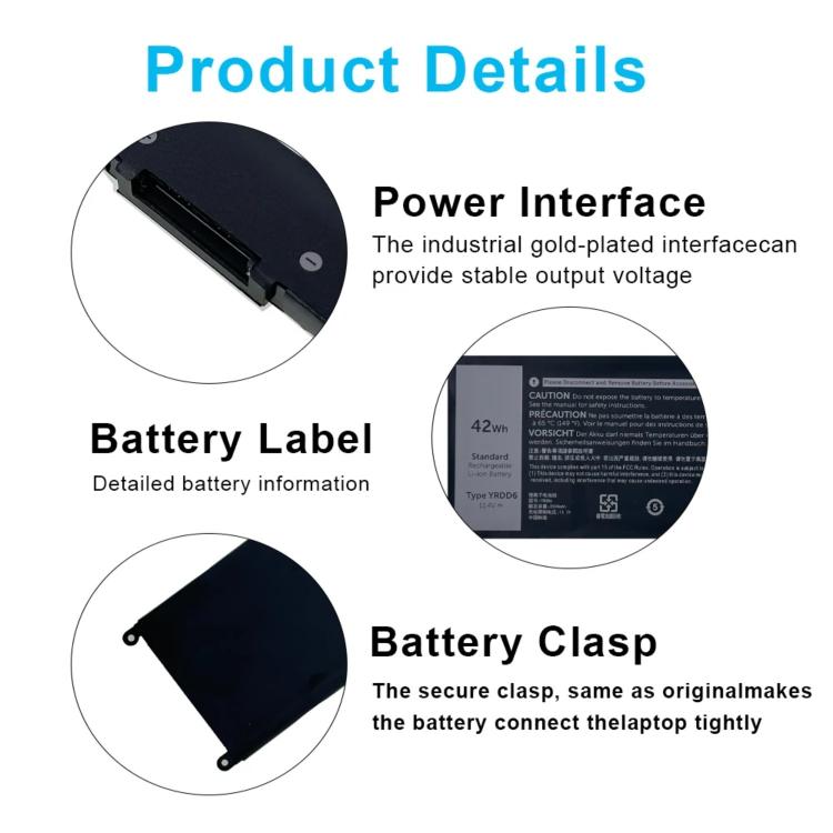Batterie de remplacement 3600 mAh pour ordinateur portable Dell Latitude 7440 7450 E7440, YRDD6