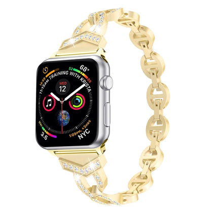 Bracelet de montre en acier inoxydable massif clouté de diamants VO en forme de 8 pour Apple Watch Series 3 & 2 & 1 38mm